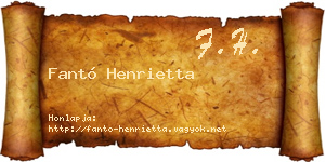 Fantó Henrietta névjegykártya